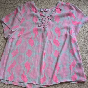 Women's Stylish Pink and Gray Women's Top Size S
